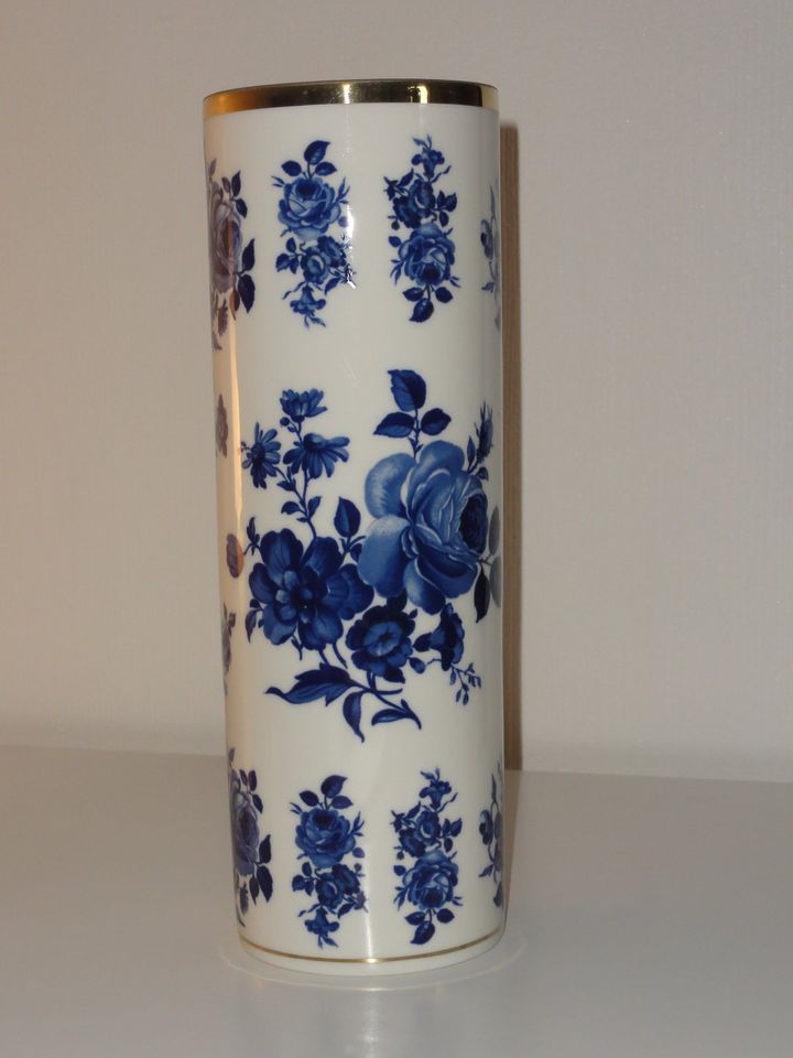 Vase Kobalt blau gold Blumen Wallendorf Rosen floral Vintage rar in Berlin