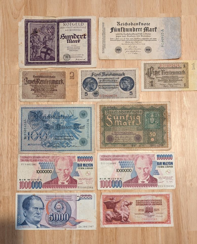 Alte Geldscheine Notgeld Papiergeld Inflation Sammeln Bezahlen in Poing