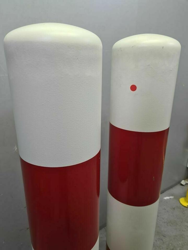 Rammschutzpfosten 120 cm rot/weiß Stahl Ø 21 cm Rammschutzpoller in Borken