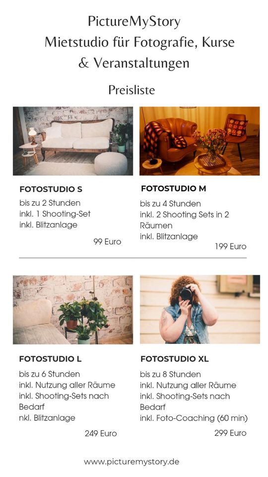 Mietstudio für Fotografie und Events in Sigmaringen