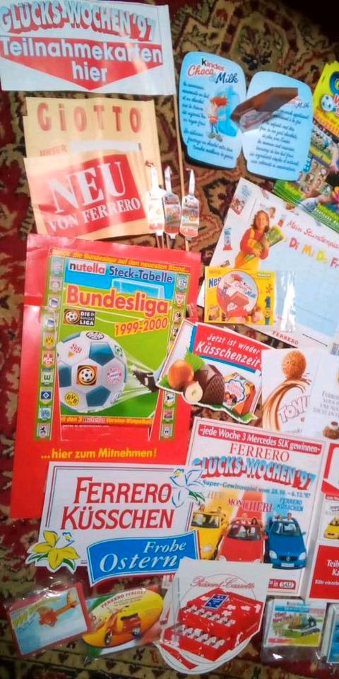 FERRERO KINDER Reklame KONVOLUT Küsschen Giotto Duplo 90er in Annaberg-Buchholz