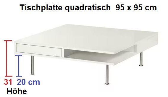 Couchtisch weiss 95x95 cm; NP 249 € in München