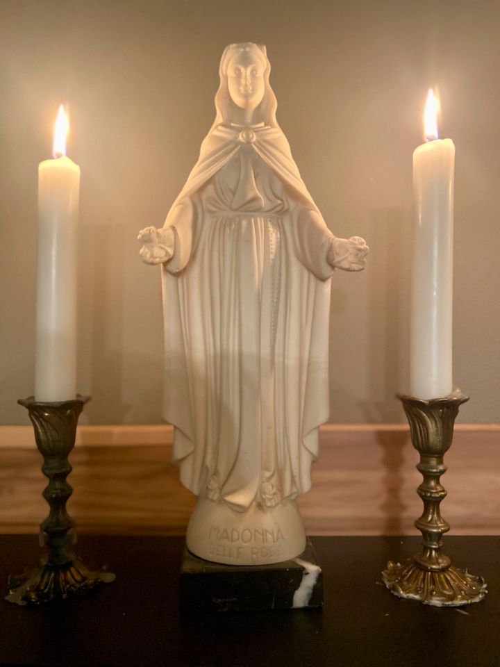 Madonna Statue Heiligenfigur Delle Rose Italien Marmor in Abenberg