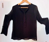 Ital. Boutiqueware, luftige Chiffon-Schluppenbluse, schwarz Nordrhein-Westfalen - Pulheim Vorschau