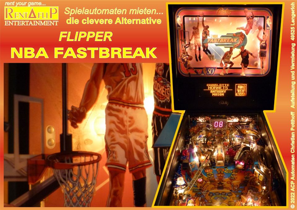 Flipper-Automat NBA-FASTBREAK Flipper mieten in Lengerich
