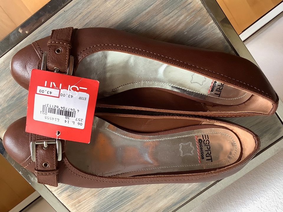 Ballerinas ESPRIT pretty! NEU Gr. 38 Cognacfarben Leder TOP in Essen