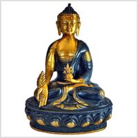 Medizinbuddha Ashtamangala Messing 31cm schwarzgold Bergedorf - Hamburg Billwerder Vorschau