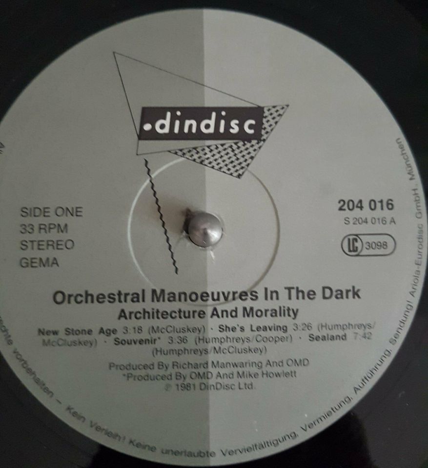 OMD ARCHITECTURE & MORALITY VINYL LP in Hamburg