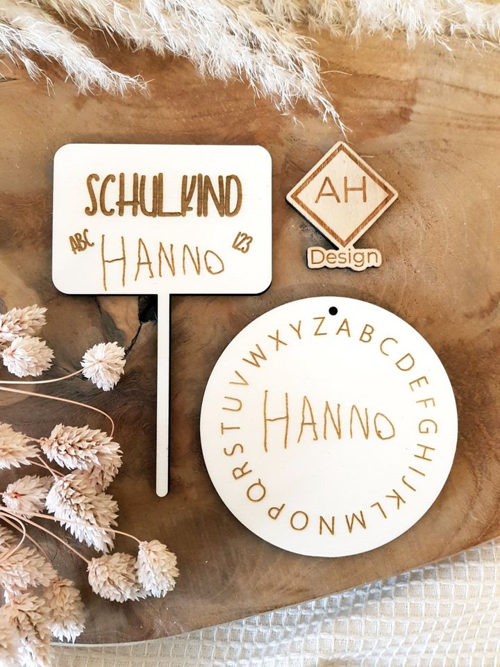 Schulkind Caketopper Cake Topper Kuchen Torten Stecker Holz Name in Frammersbach