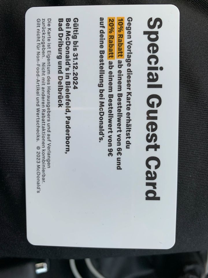 Mcdonald’s Special Guest Card in Haldensleben