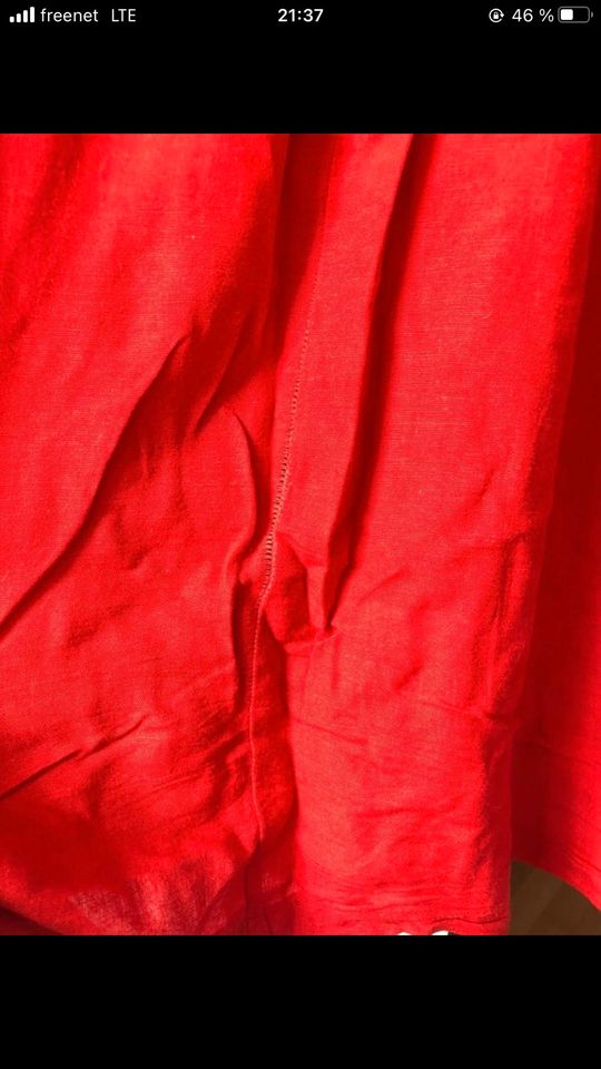 Sommerkleid minikleid Trägerkleid Leinen Kleid rot Schleife 36 S in Hannover