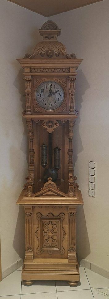 Gründerzeit Standuhr Eiche um 1880 in Ehringshausen