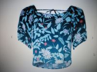 Top Bluse mit Carree` Ausschnitt Crinkle Gr.44 petrol -floral Baden-Württemberg - Wald Vorschau