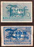 5 und 10 Pfennig Bank Deutscher Länder, Papiergeld Dresden - Striesen-Süd Vorschau