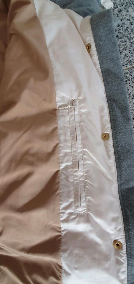 Sehr schöne Daunenjacke Jacke Basler beige 41 Leder Kapuze in Fürth