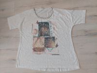 Gina Damen T-Shirt in Weiß mit Perlen und Motiv Gr. 46 Sachsen-Anhalt - Bernburg (Saale) Vorschau