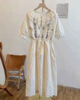 Kleid Blume Baumwolle Creme Stickerei kurzarm Lolita weiß Buchholz-Kleefeld - Hannover Groß Buchholz Vorschau