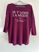 Amisu 3/4-Arm Shirt Fledermausärmel Spruch, weinrot Gr. S top Thüringen - Gotha Vorschau