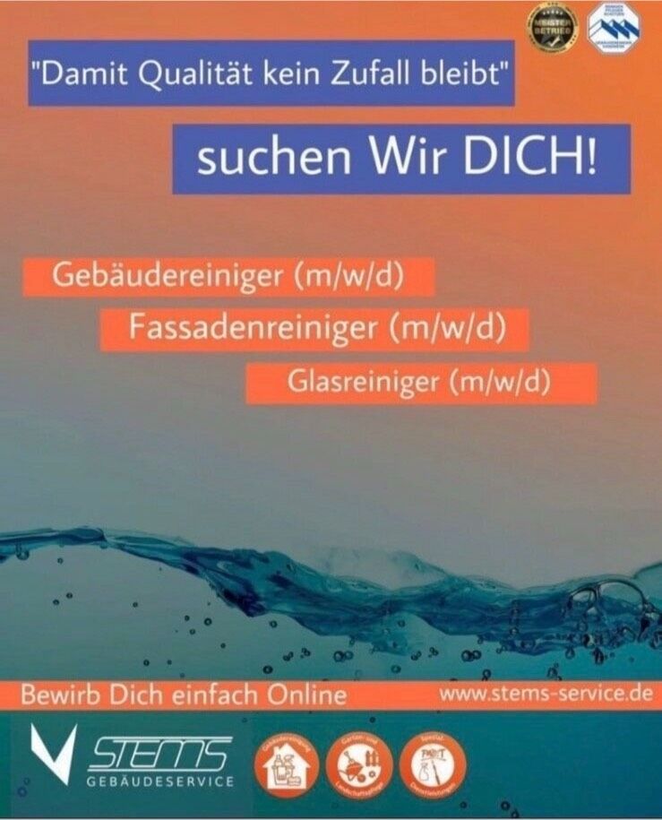 Reinigungskräfte (m/w/d) für die Unterhaltsreinigung im Gesundheitswesen mit festen Objekte gesucht in Berlin