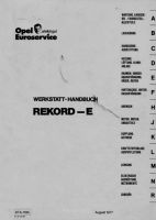 *** Werkstatthandbuch Opel Rekord E *** Leipzig - Kleinzschocher Vorschau