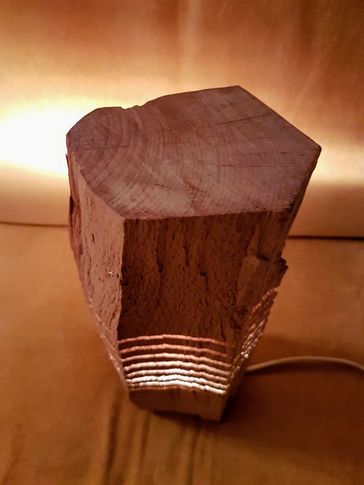 Designer Holzlampe Stehlampe Hartholz 220 V warmes Licht in Pfullendorf