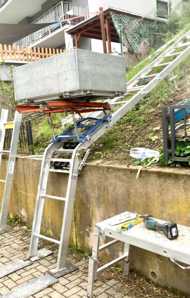 Hanglift Hangaufzug Koblenz Montage Festeinbau montieren GEDA in Hirzenhain