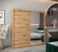 Schlafzimmerschrank mit zwei Schiebtüren, Spiegel, Kleiderstange Wurster Nordseeküste - Nordholz Vorschau