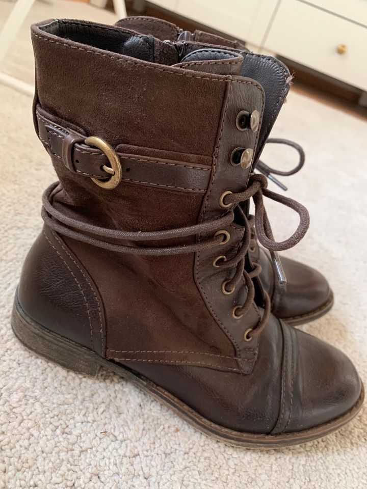 Damen Schuhe Stiefel braun Gr. 37 in Rheinzabern