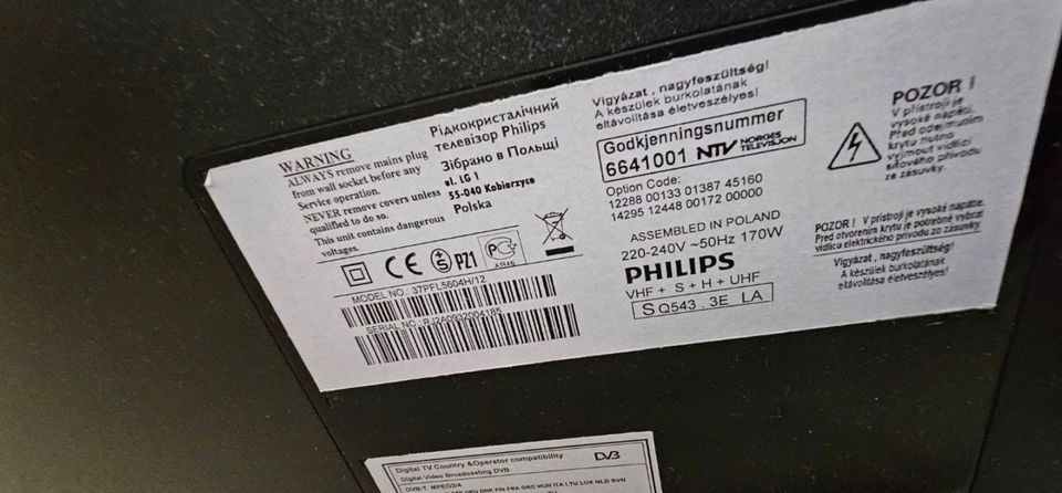 PHILIPS UHF SQ543 37 Zoll Fernseher in Nürnberg (Mittelfr)