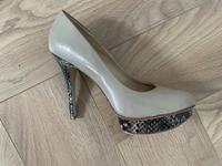 Pumps Lack beige Schlange Python schwarz Plateau Büro neuwertig Brandenburg - Panketal Vorschau