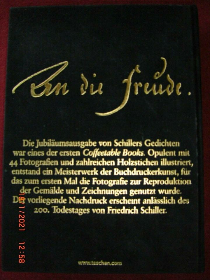 ** Friedrich Schiller Gedichte >vollständiger Nachdruck von 1859 in Schleiden