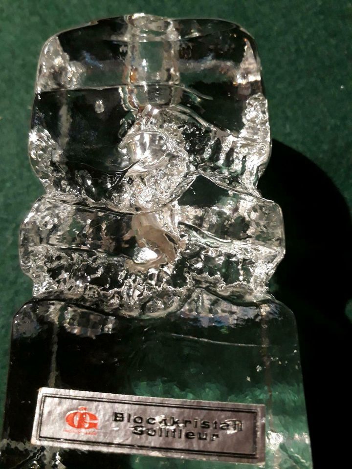 Blockkristall solifleur Vase od. Kerzenhalter in Langenfeld