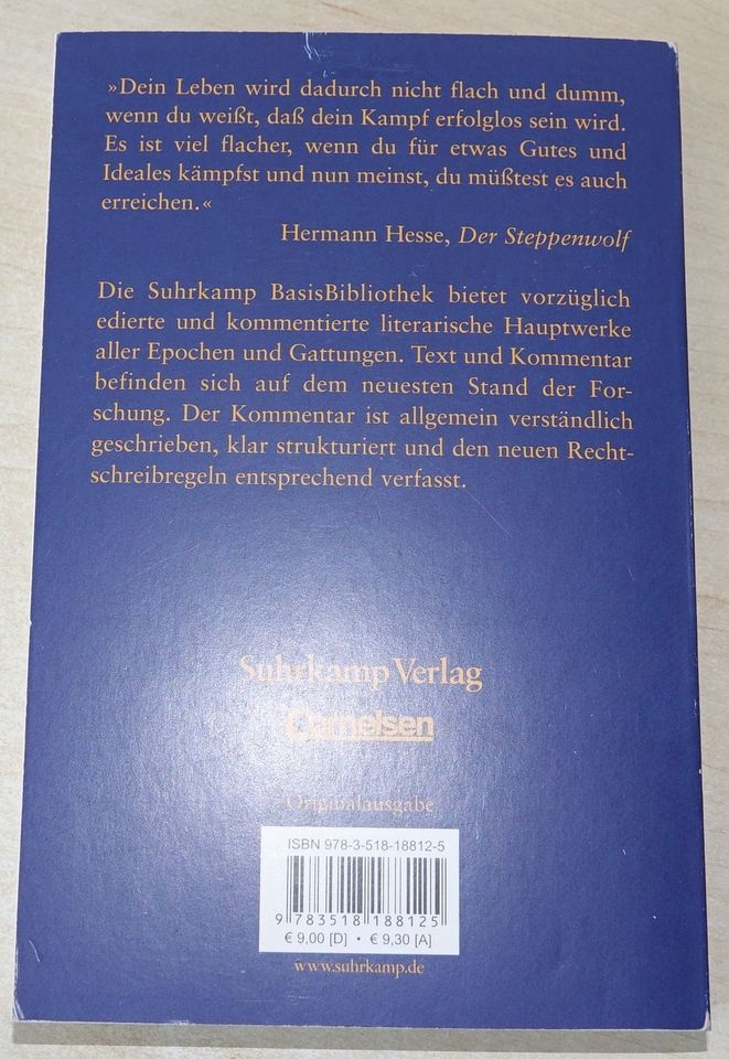 Der Steppenwolf Text und Kommentar Hermann Hesse Suhrkamp in Berlin