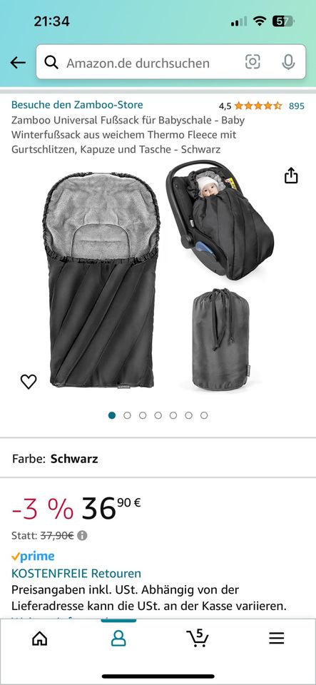 Fußsack babyschale in Gülzow-Prüzen