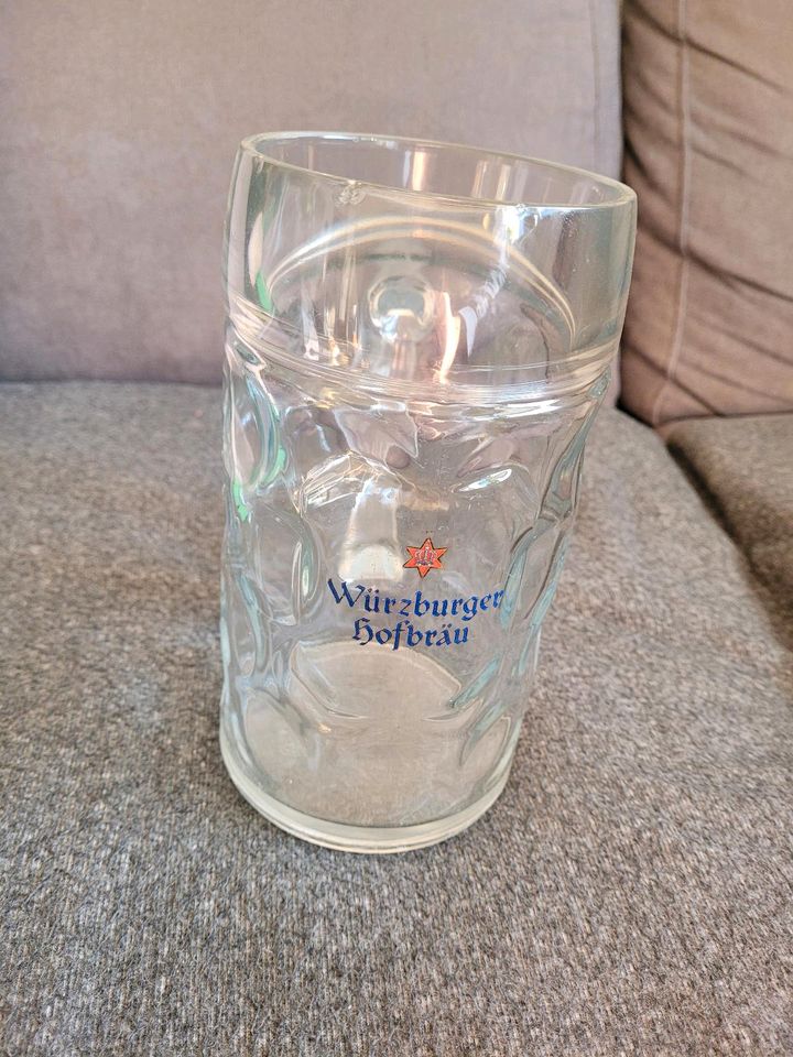 Maßkrug 1Liter,Bierkrug,Glaskrug,Würzburger Hofbräu, in Estenfeld