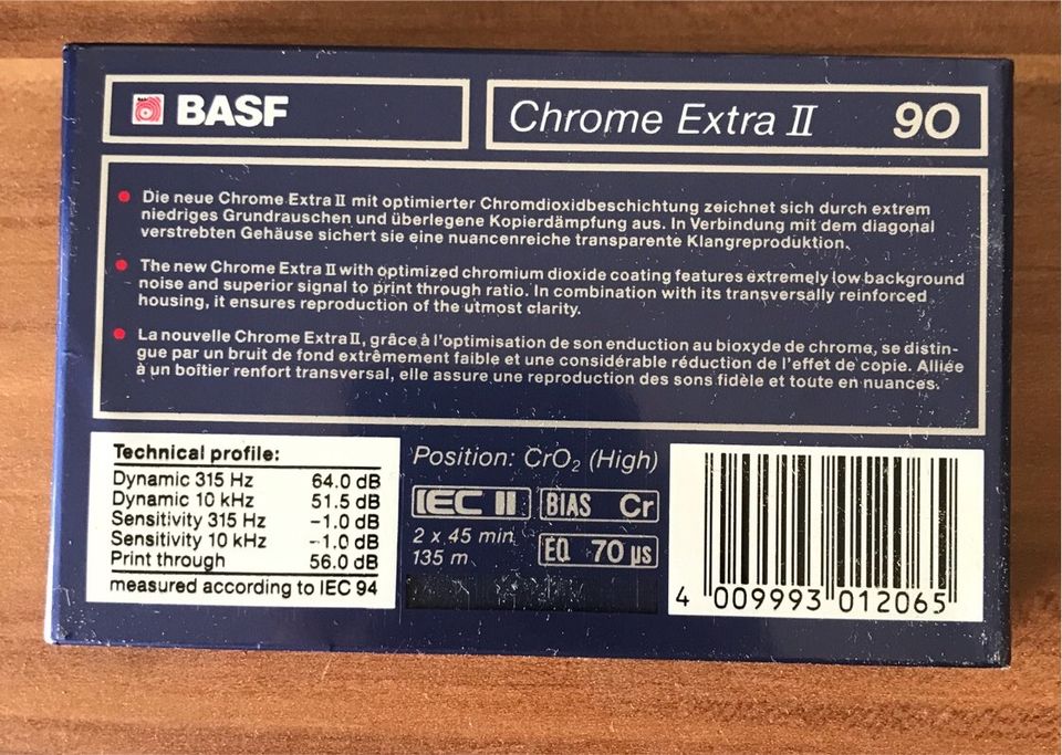 Musikkassette neu OVP  BASF Chrom ExtraI II 90 in Ottersweier
