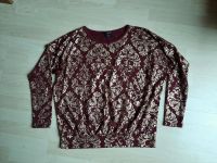 Festlich Pullover XL Gold Muster Burgunder Top Shirt Rue 21 Nordrhein-Westfalen - Borken Vorschau