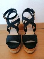 Sandalen Plateau Riemen Absatz Catwalk blau gold 39 Bayern - Rain Lech Vorschau