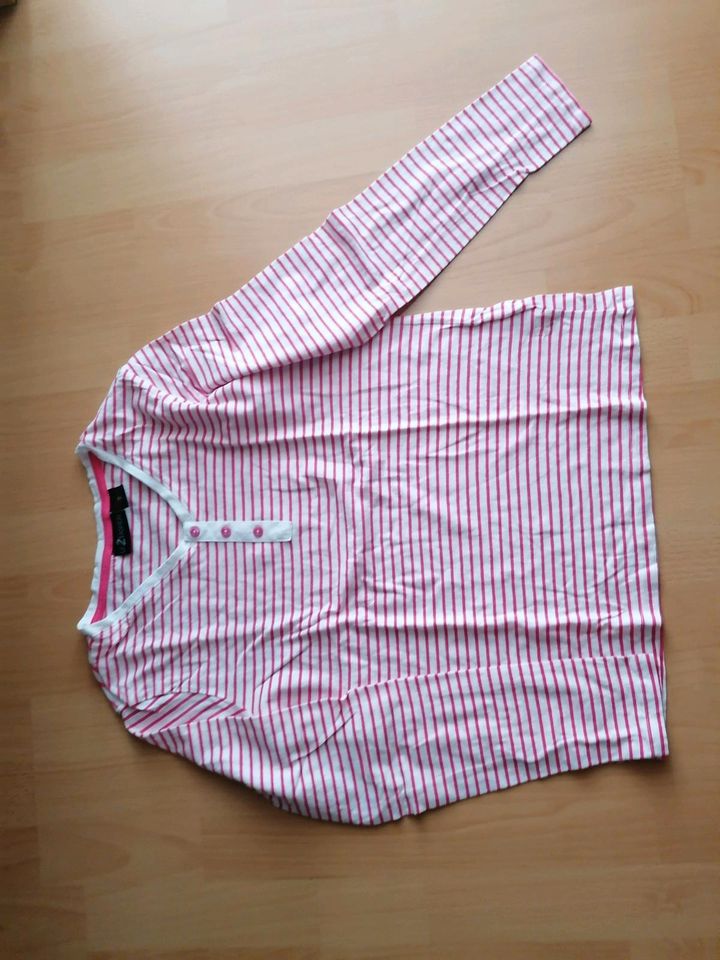 Langarmshirt weiß rosa gestreift Größe S in Erfurt