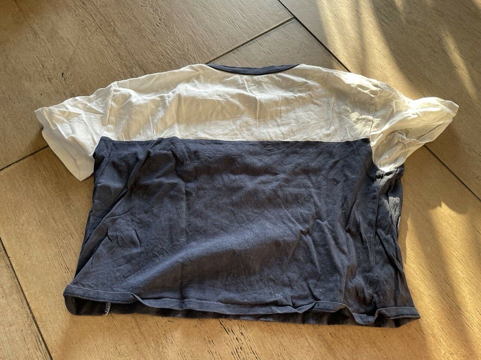 HOLLISTER Damen T-Shirt S Baumwolle blau weiß TOP in Hemmingen