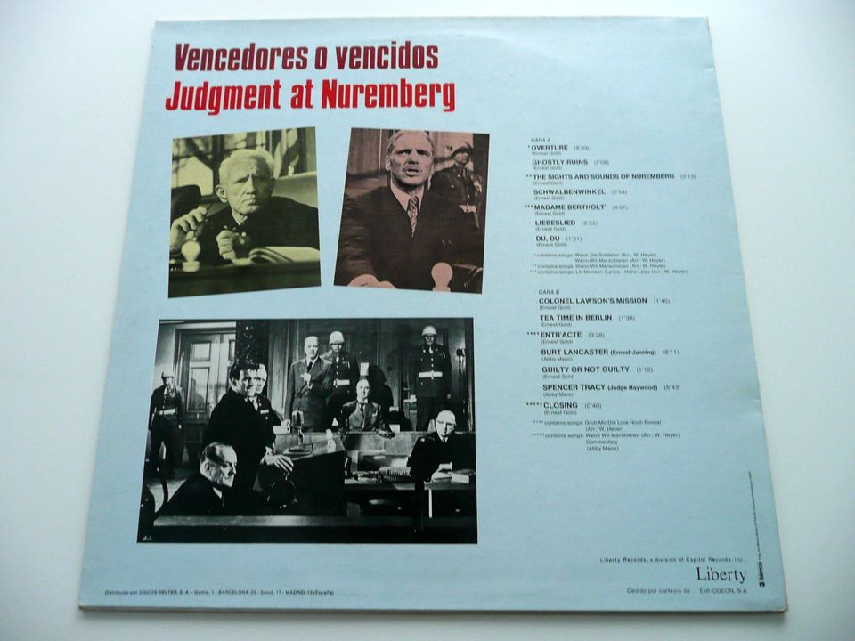JUDGMENT AT NUREMBERG LP VINYL SOUNDTRACK Das Urteil Von Nürnberg in Nürnberg (Mittelfr)