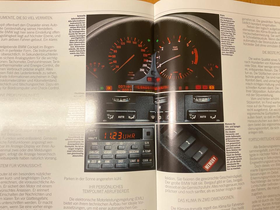 BMW Prospekt 750i / iL E23 von 1987 aus Sammlung Top Zustand in Nandlstadt