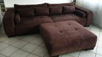 Wohnlandschaft Big Sofa riesen Couch + Würfel Hocker, braun Frankfurt am Main - Preungesheim Vorschau