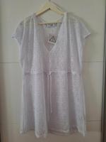 Janina Strandkleid Bluse Gr. XL (42 44) Oversize weiß Lochmuster Bayern - Velden Vorschau