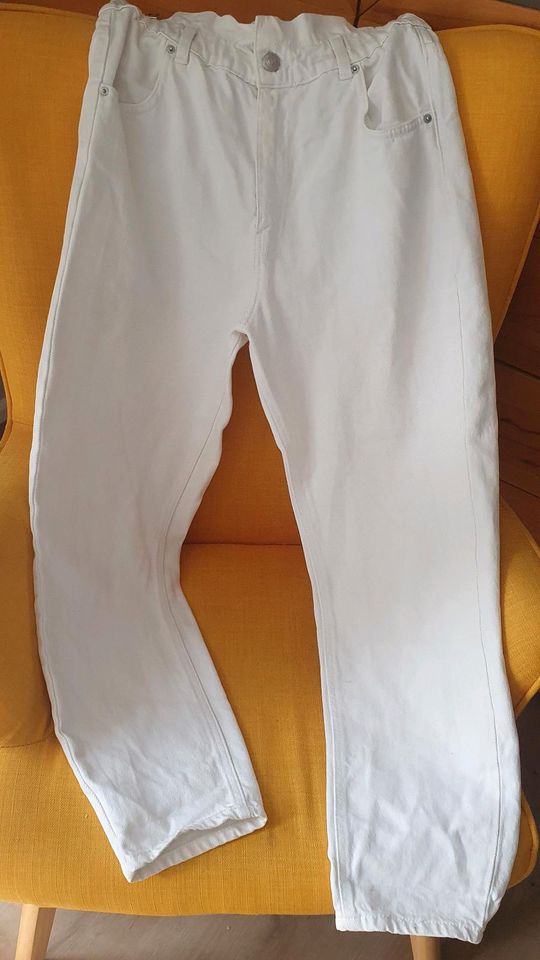 Weiße Mom's Fit Jeans L in Hofheim am Taunus