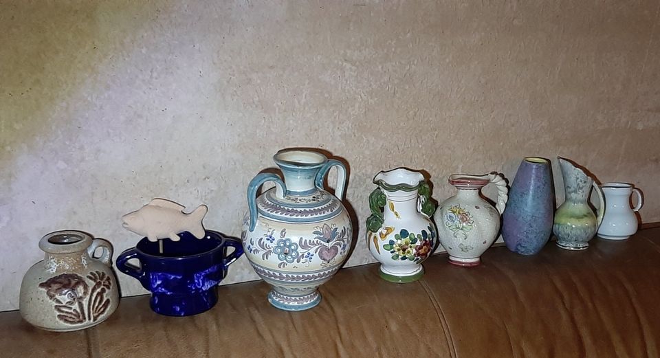 versch. vintage Blumenvase Topf Krug Fat Lava Italien 50er-70er J in Jüchen