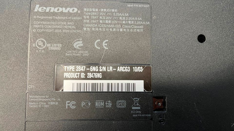 Lenovo Thinkpad SL510 Core2Duo T6570 4GB RAM incl. Netzteil in Einbeck