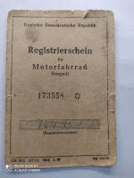 Simson SR2 Registrierschein org.DDR Sammlerzwecken Müritz - Landkreis - Malchow Vorschau