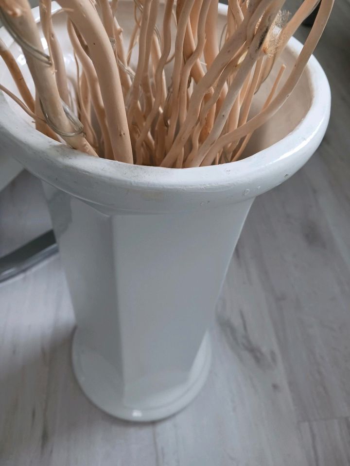 Grosse deco Vase mit Zweigen und Lichterkette in Hürth