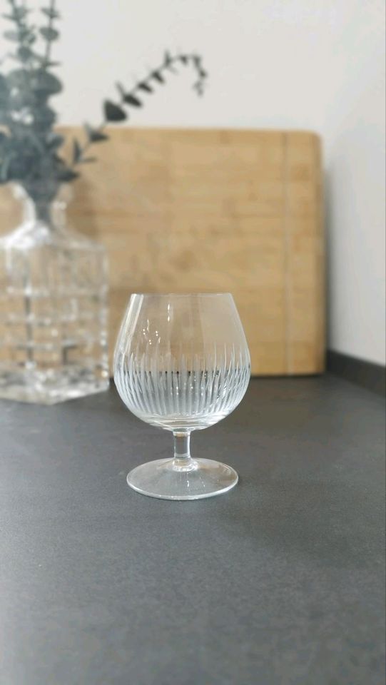 Vintage 50er Kristallglas, Weingläser Likörglas, Cognac in St. Ingbert